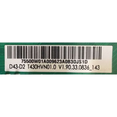 KIT DE TAREJETAS PARA TV VIZIO / MAIN FUENTE 75500W01A0096 / TP.MT5580.PB75 / T-CON 5543T01C01 / 42T34-C03 / PANEL T430HVN01.0 / DISPLAY T430HVN01.0 / MODELO D43-D2 LWZ2ULDS - Imagen 2